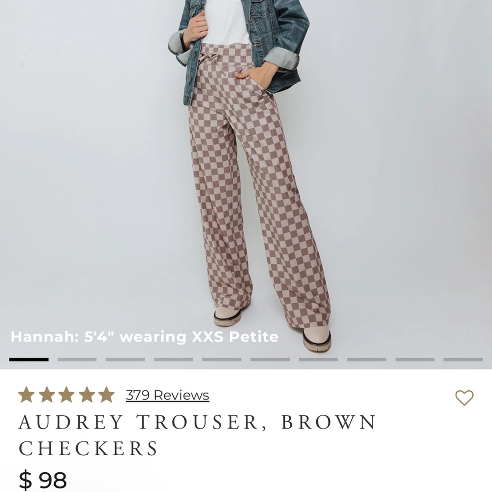 Audrey Trouser in Brown Checkers